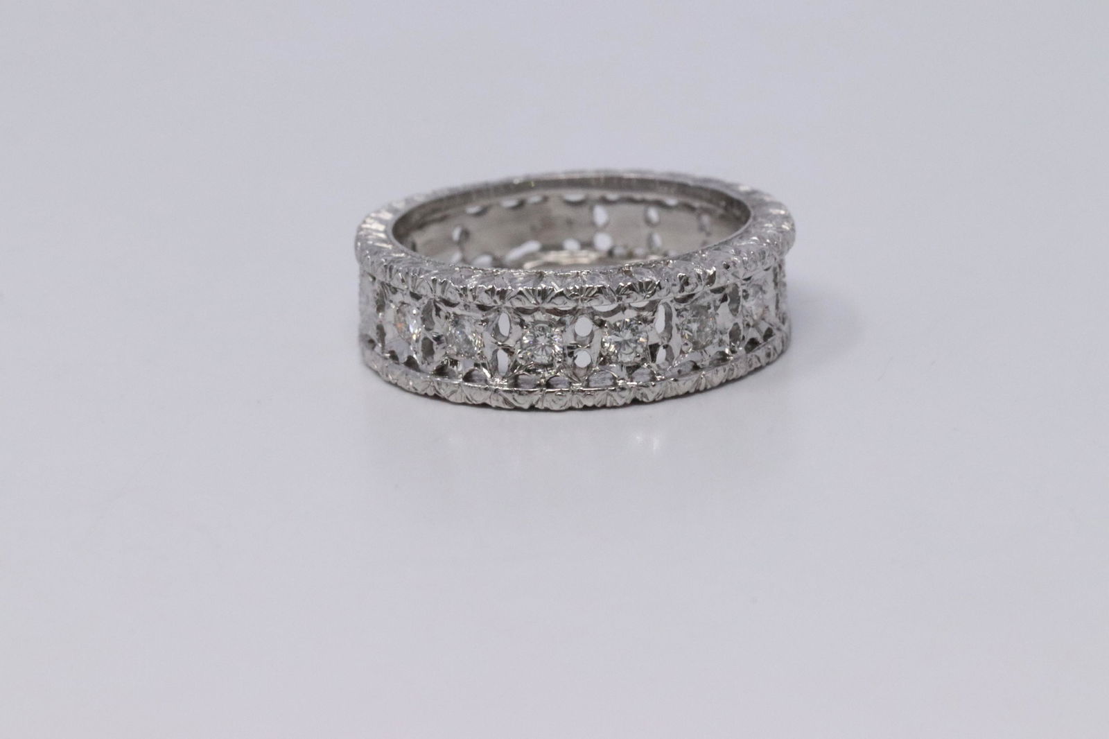 14KT Filigree Diamond Band (1 of 4)