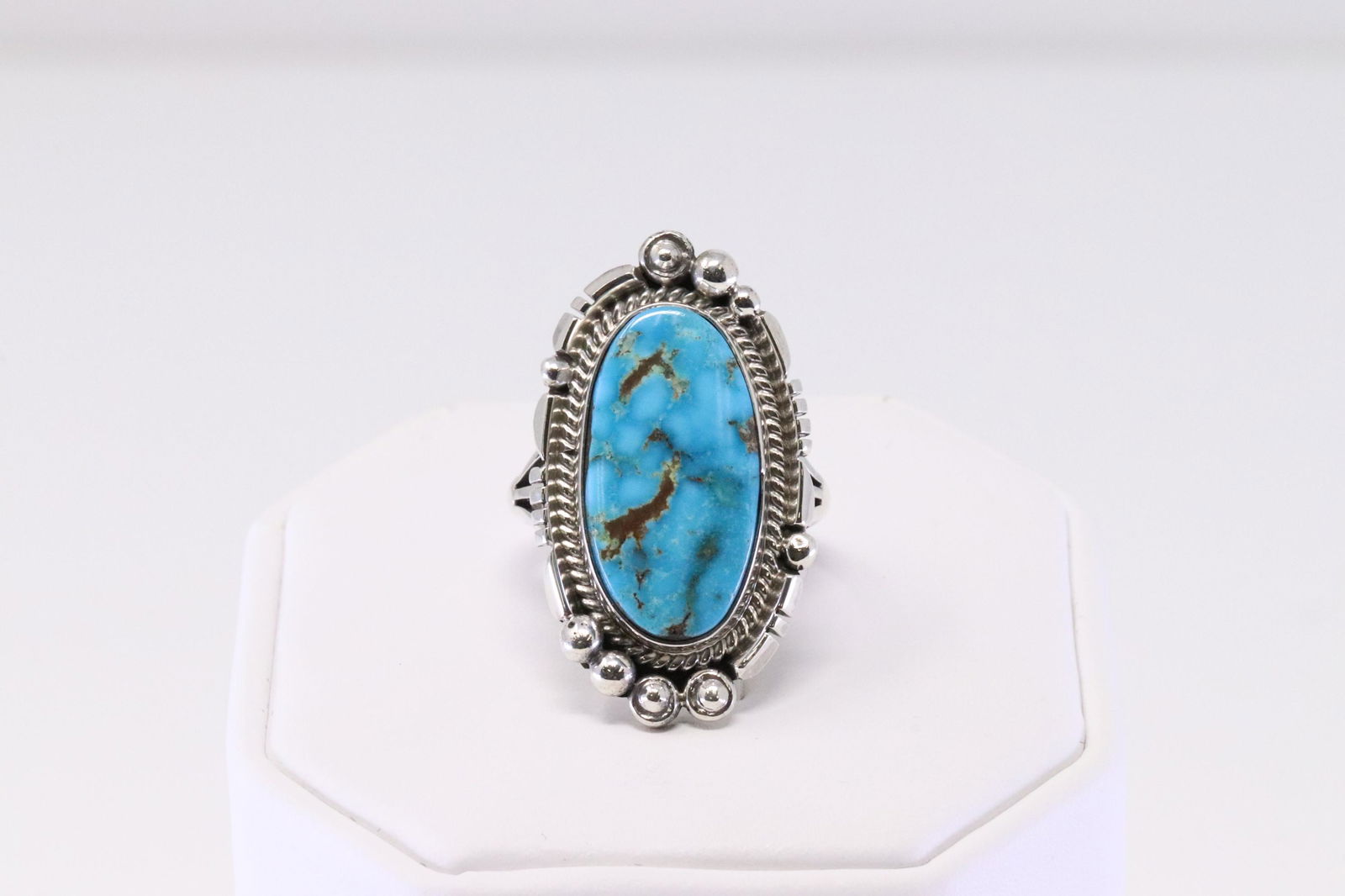 Native America Navajo Handmade Sterling Silver Turquoise Ring By Daniel Benally. (1 of 4)