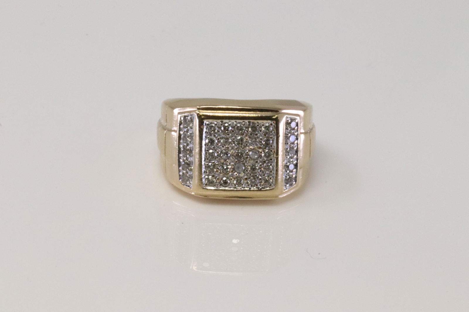 14Kt Yellow Gold Men's Diamond Ring (1 of 4)