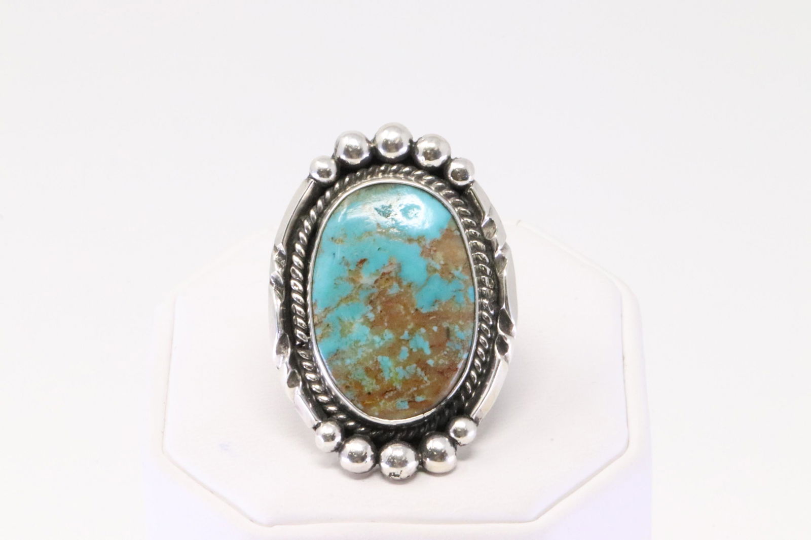 Native america Navajo Handmade Sterling Silver Turquoise Ring. (1 of 4)
