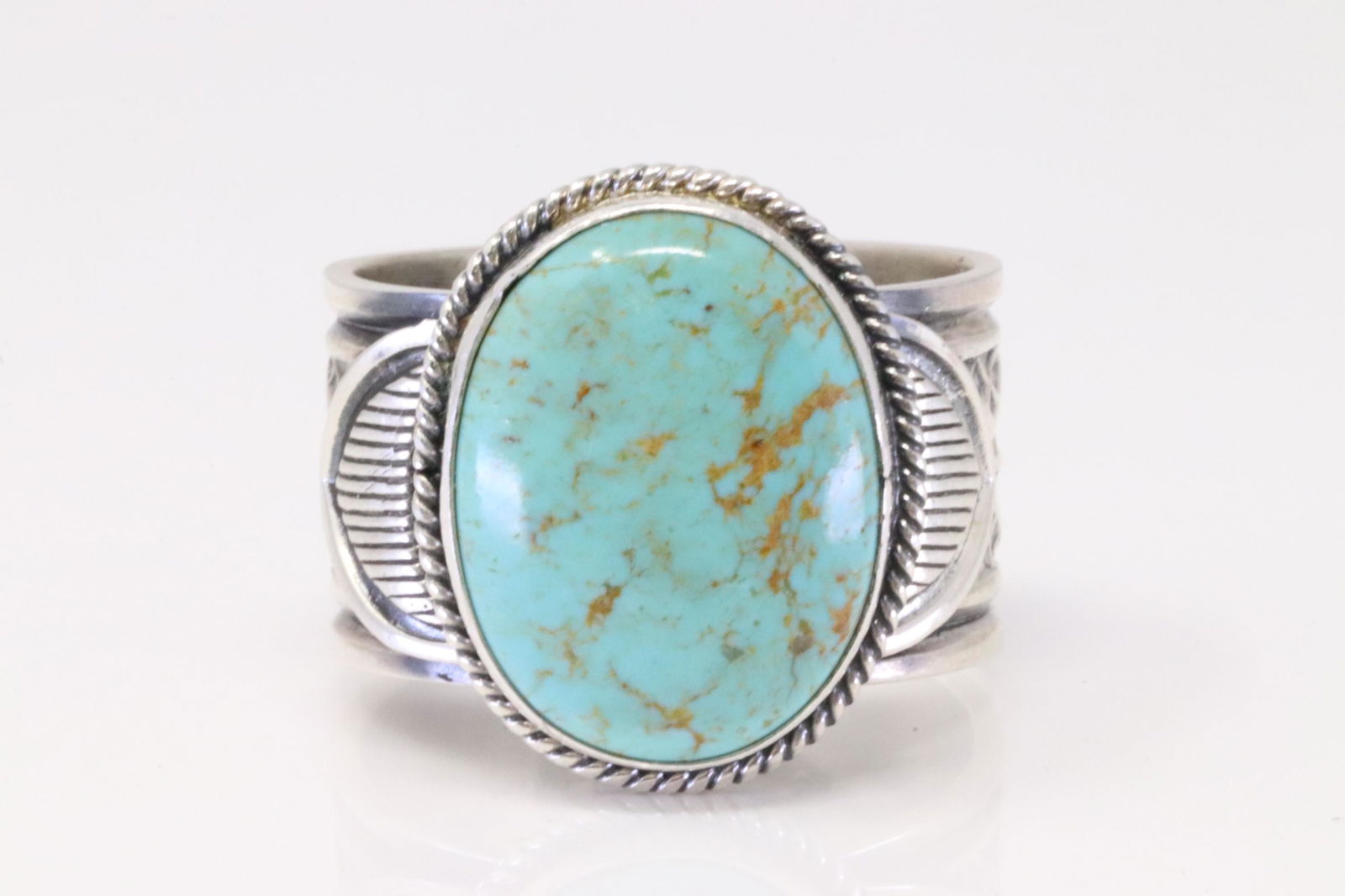 Native America Navajo Handmade Sterling Silver Turquoise Ring By Sunshine Reeves. (1 of 4)