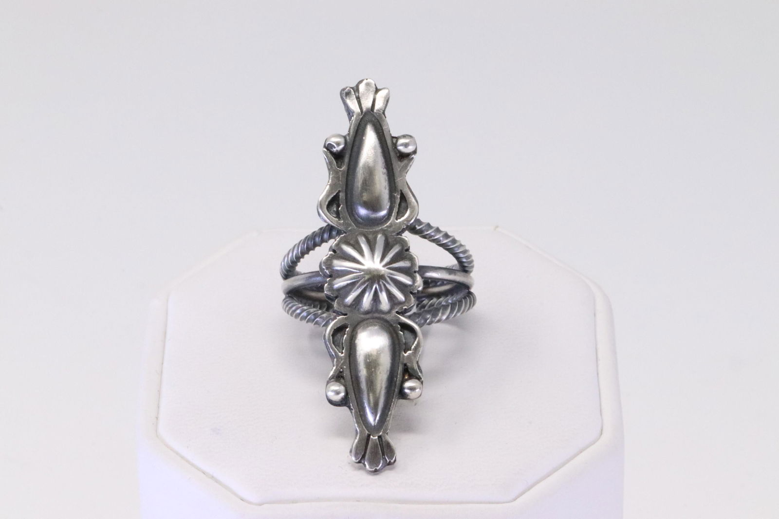 Native American Navajo Handmade Sterling Silver Ring Cuff By Bobby Platero. (1 of 4)