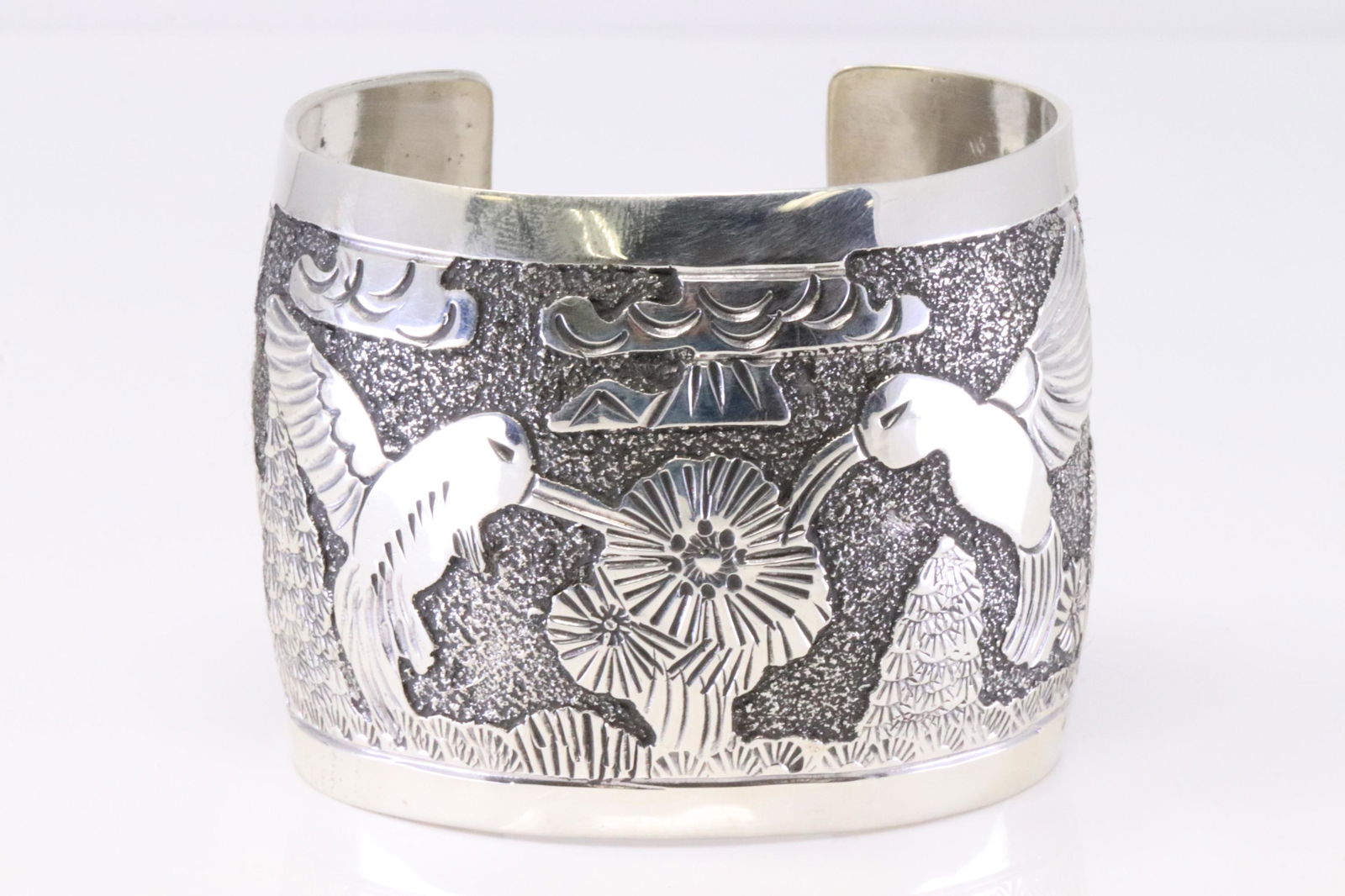 Native America Navajo Handmade Sterling Silver Bird Bracelet Cuff By B. (1 of 4)
