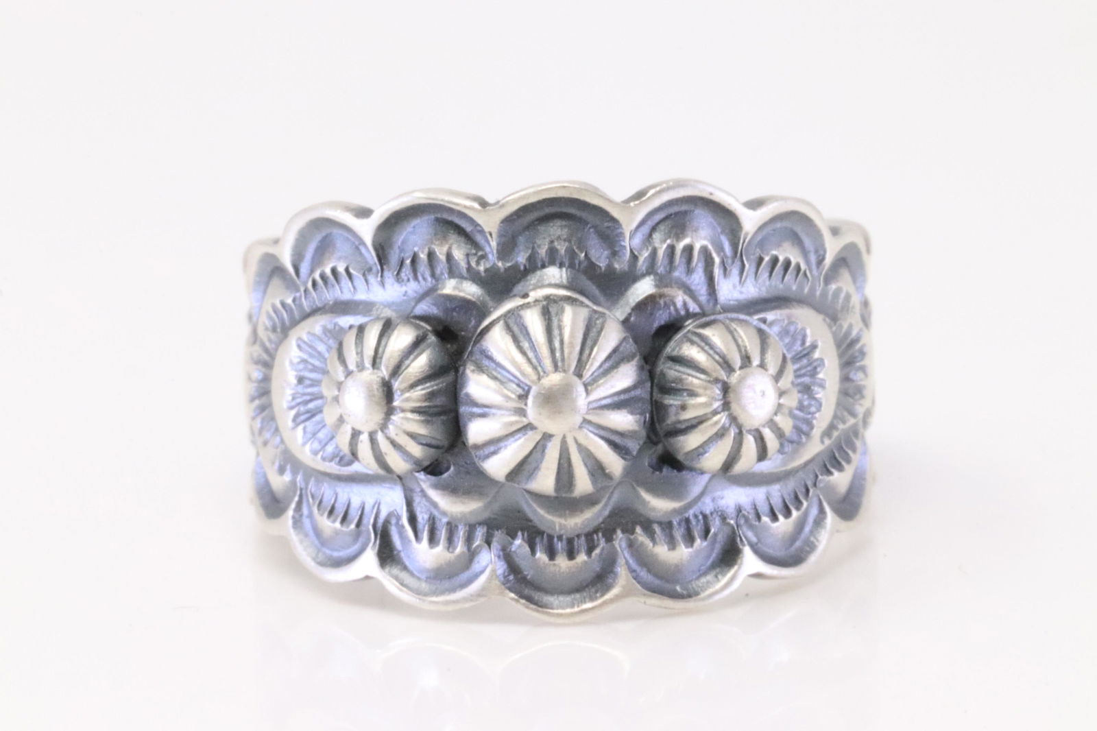 Native America Navajo Handmade Sterling Silver Ring Cuff By R. (1 of 4)