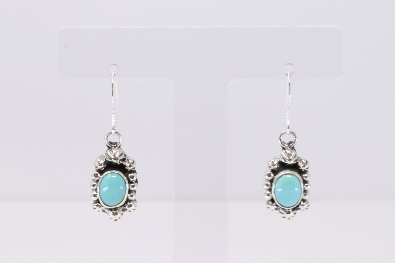 Native America Navajo Handmade Sterling Silver Turquoise Dangling Earring's By Mike Smith.: This is a Native America Navajo Handmade Sterling Silver Turquoise Dangling Earring's By Mike Smith.