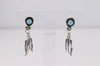 Native American Navajo Handmade Sterling Silver Turquoise Post Earring's By Judy Largo.