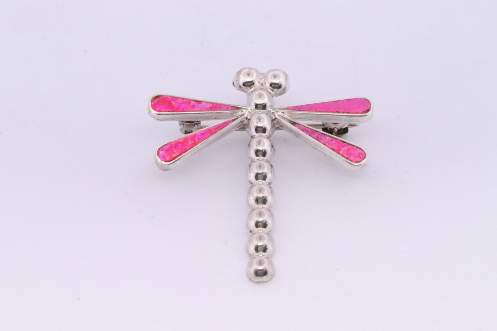 Native America Zuni Handmade Sterling Silver Pink Opal Butterfly Pin/Pendant By E.E. (1 of 3)