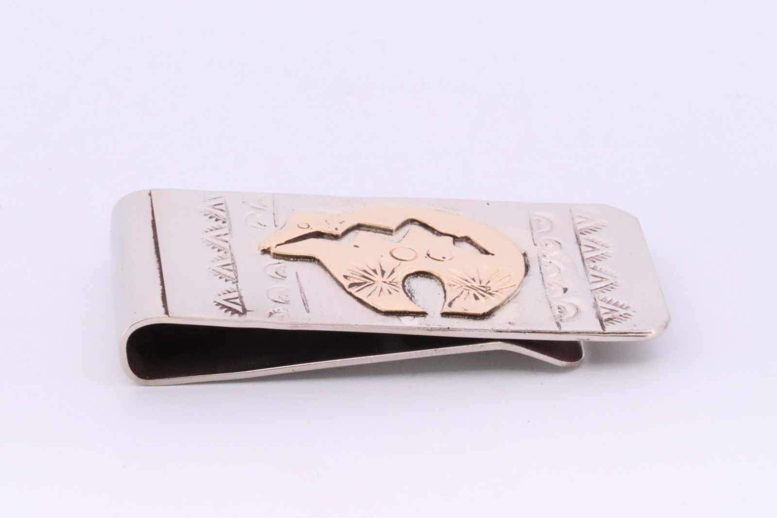 Native America Navajo Handmade Sterling Silver Money Clip By G.J. (1 of 3)