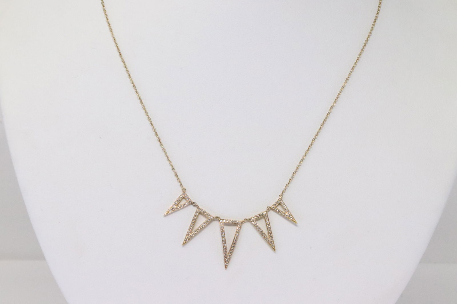 14Kt Diamond Triangle Drop Necklace (1 of 5)