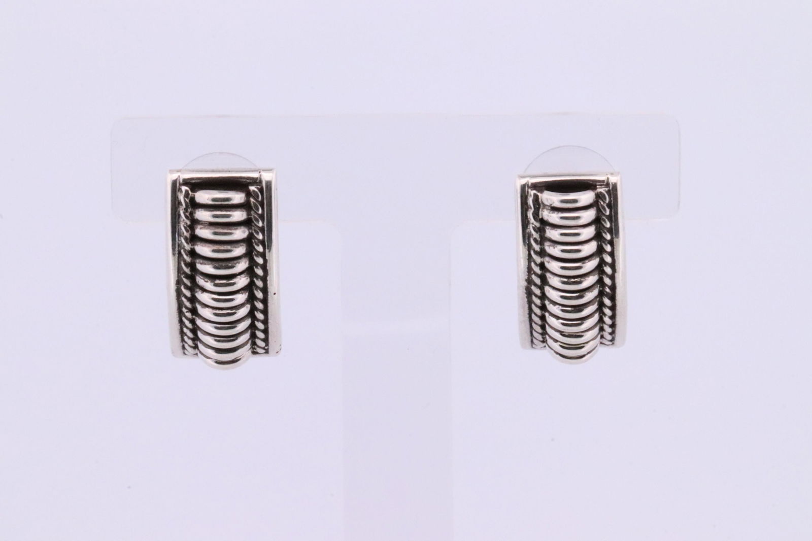 Native America Navajo Handmade Sterling Silver Solid Post Earring's By Thomas Charley. (1 of 4)