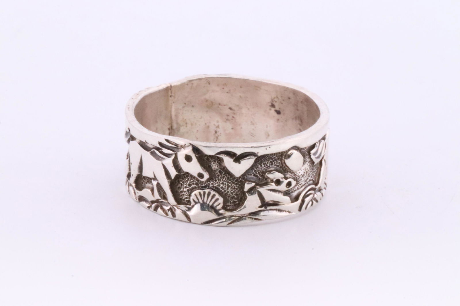 Native America Navajo Handmade Sterling Silver Horse Cuff Ring By Becenti. (1 of 4)