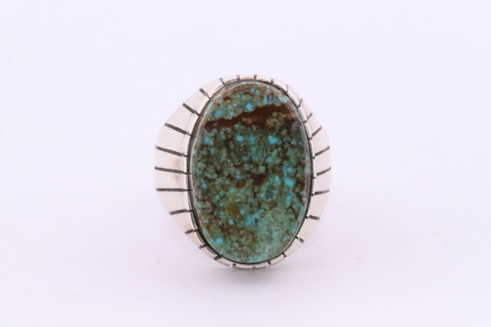 Native America Navajo Handmade Sterling Silver Turquoise Ring By R. (1 of 4)