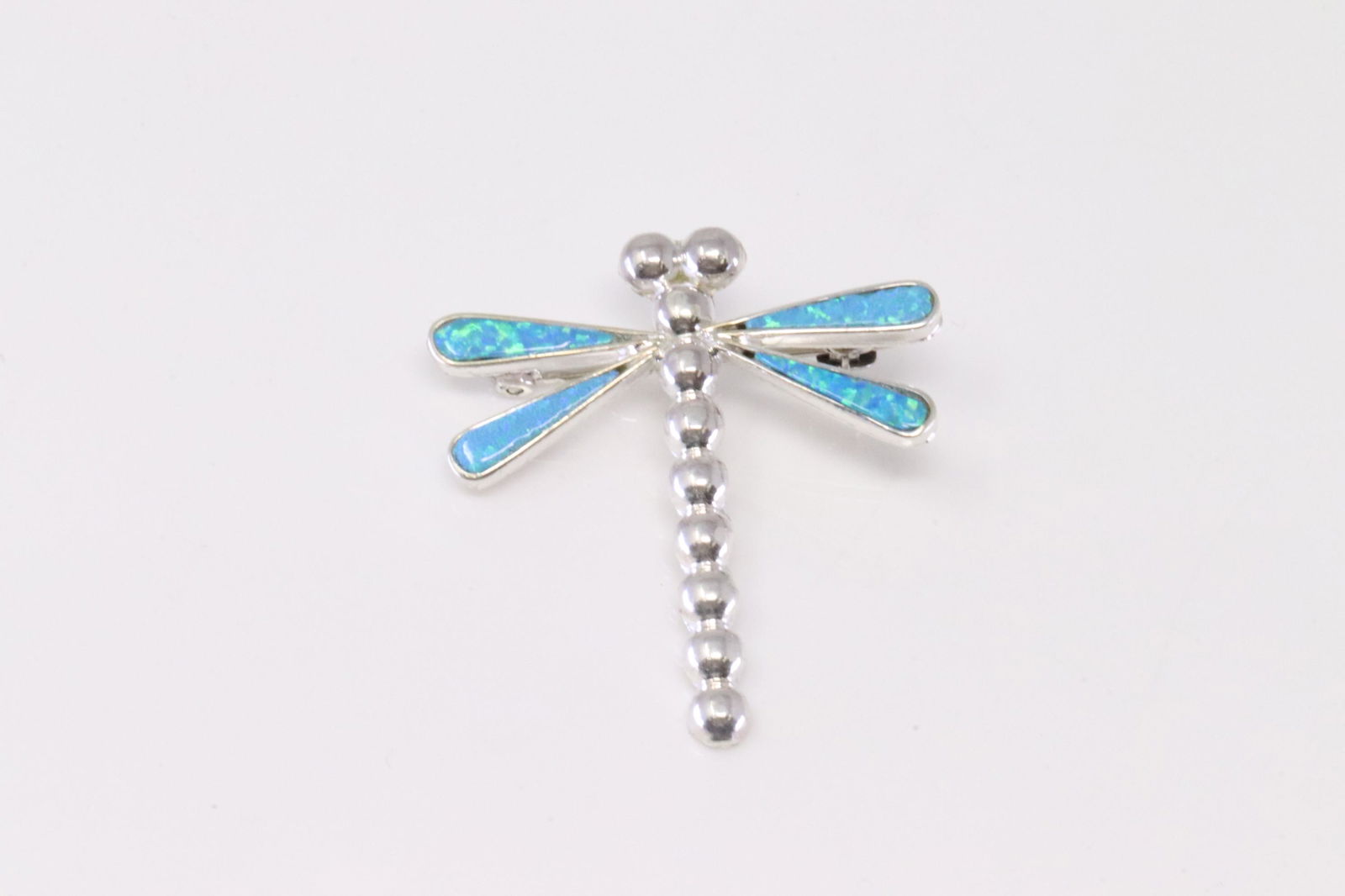 Native America Zuni Handmade Sterling Silver Blue Opal Butterfly Pin / Pendant By E.E. (1 of 3)