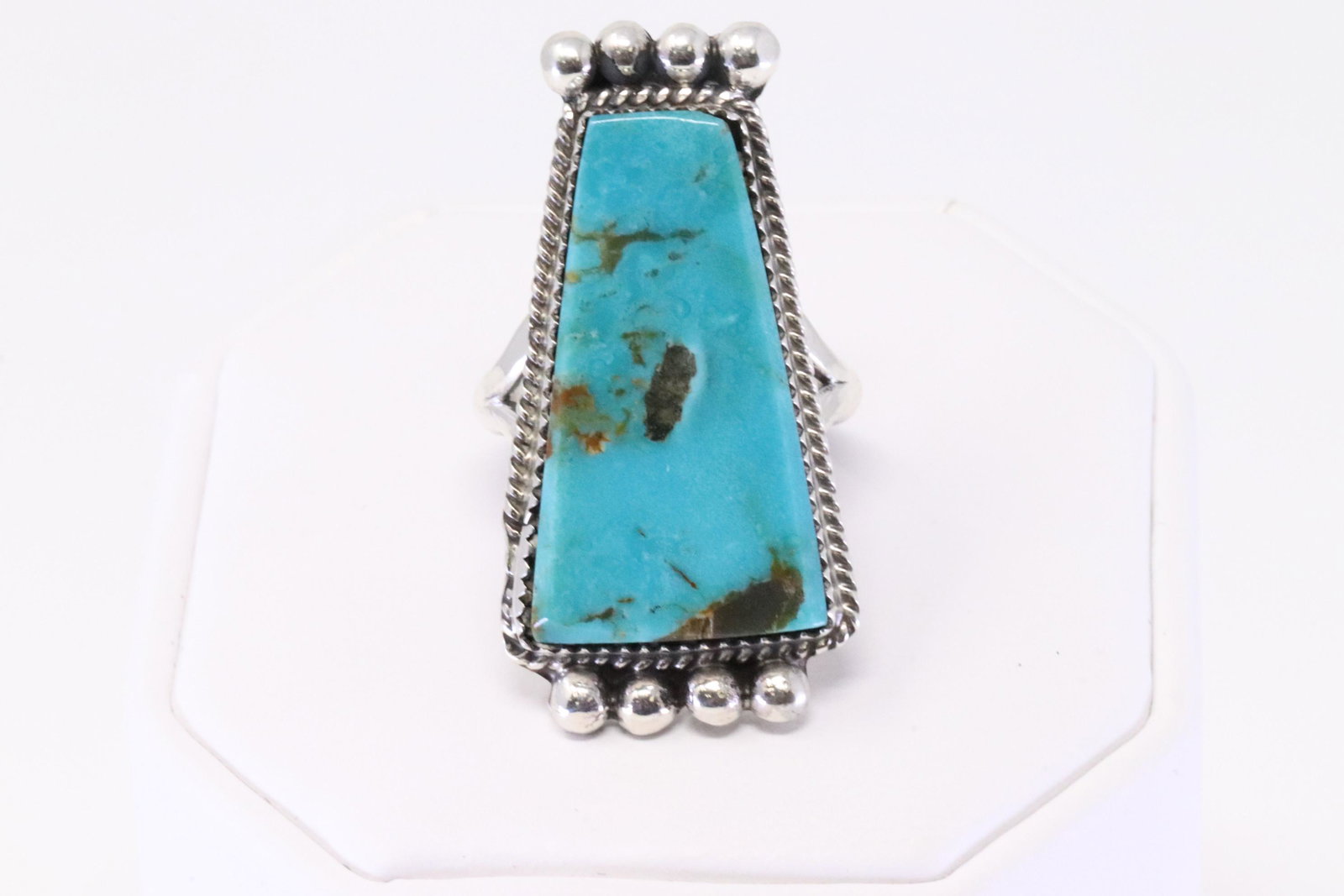Native America Navajo Handmade Sterling Silver Turquoise Ring By Selina Warner.: This is a Native America Navajo Handmade Sterling Silver Turquoise Ring By Selina Warner. Ring size: 6.50.