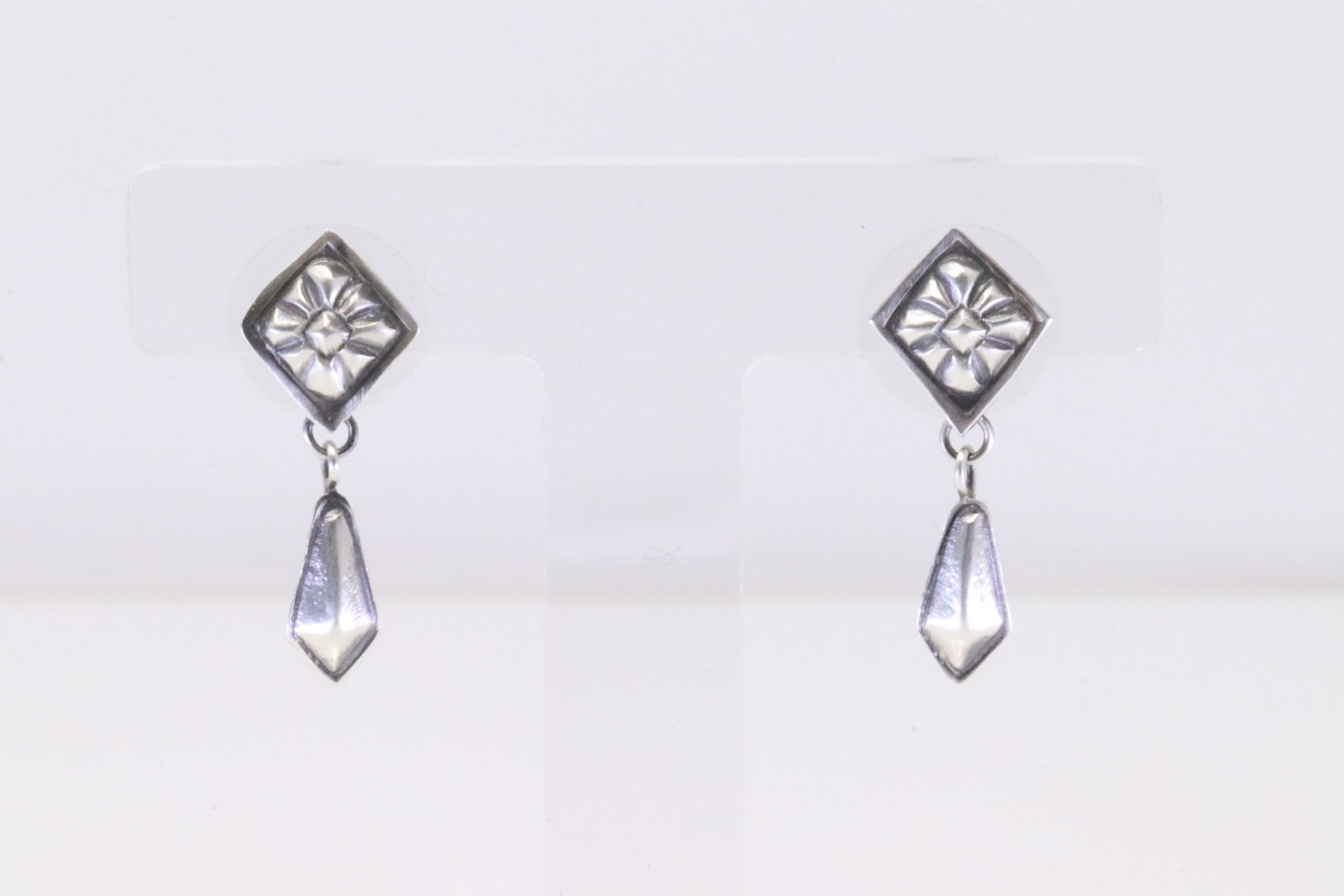 Native America Navajo Handmade Sterling Silver Post Earring's By Terry Charlie.: This is a Native America Navajo Handmade Sterling Silver Post Earring's By Terry Charlie.