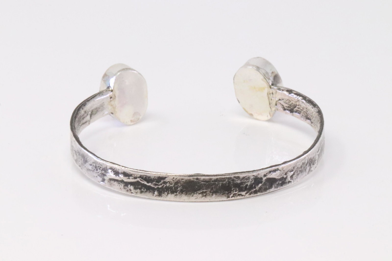 Native American Zuni Handmade Sterling Silver Pink Shell Concho Bracelet By Jude Candelaria.: This is a Native American Zuni Handmade Sterling Silver Pink Shell Concho Bracelet By Jude Candelaria.