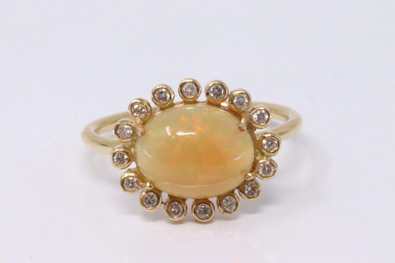 18Kt Yellow Gold Opal | Diamond Ring. (1 of 4)