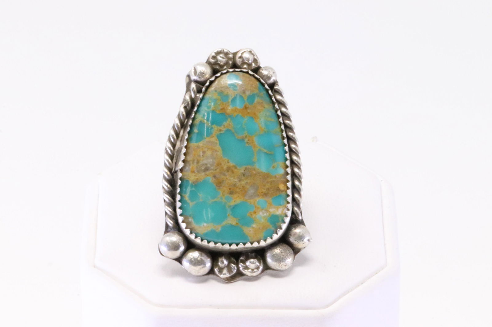 Native America Navajo Handmade Sterling Silver Turquoise Ring By M. (1 of 4)