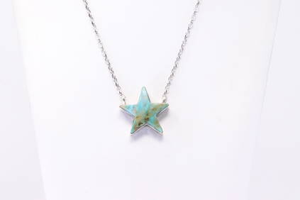 I Heart Turquoise! Vintage Native American Navajo Donny Skeet Sterling Silver Necklace I Heart Turquoise! Vintage Native American Navajo Donny Skeet Sterling Silver Necklace