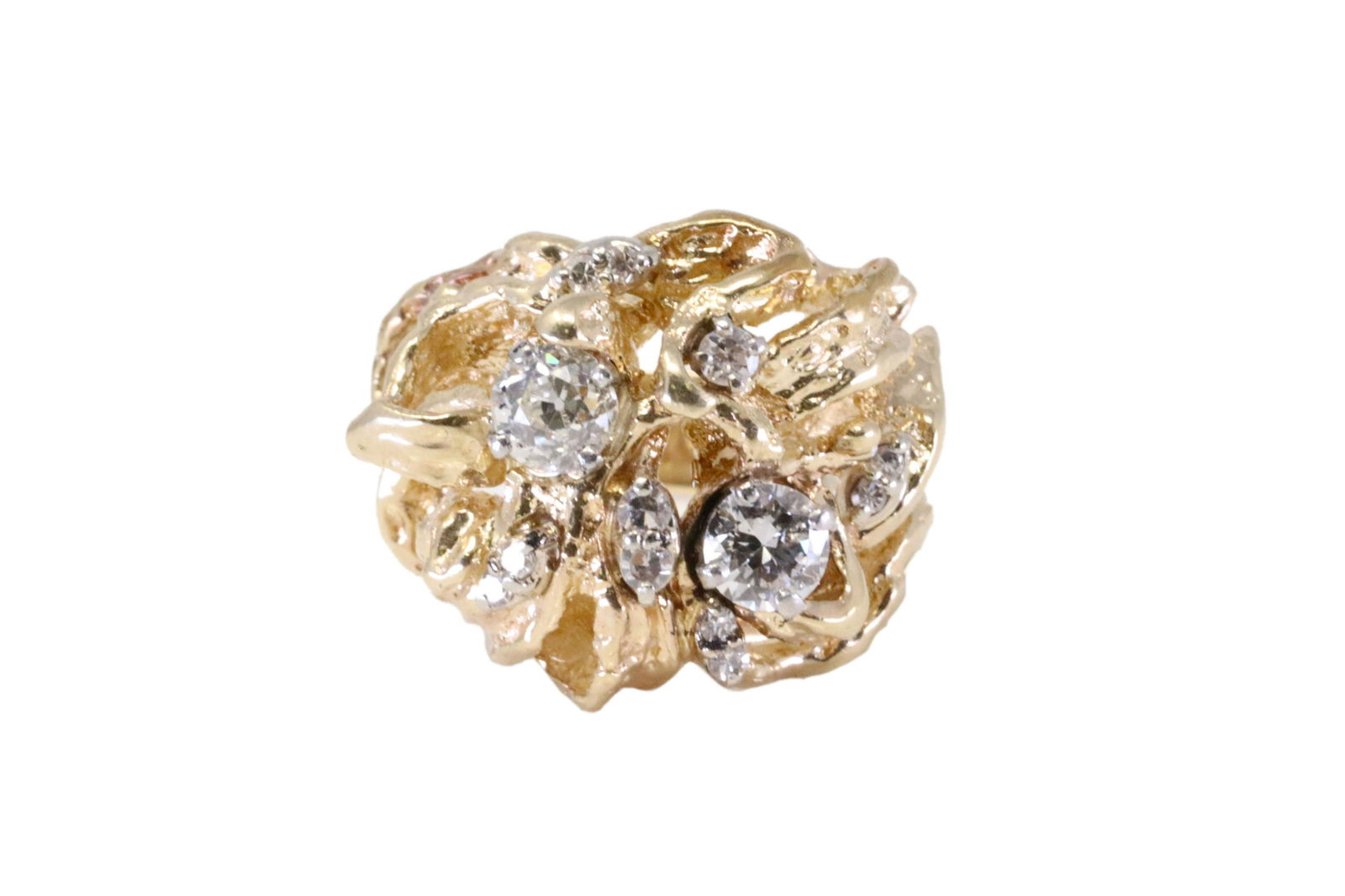 14Kt Yellow Gold Diamond Ring. (1 of 5)
