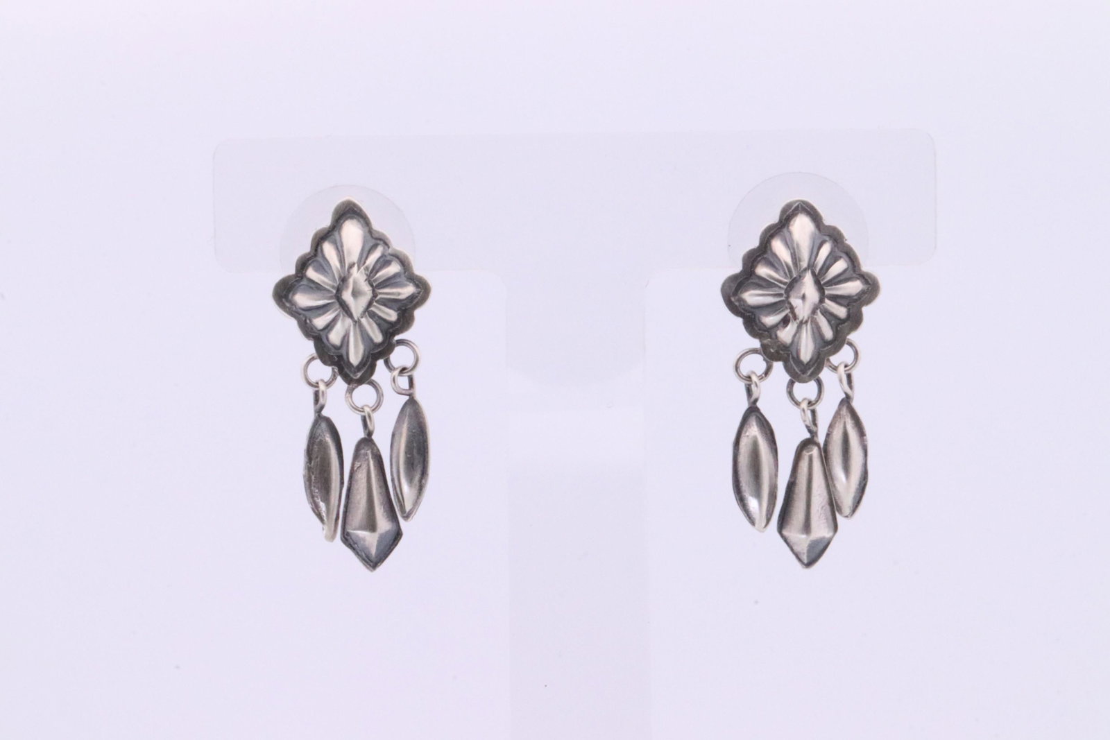 Native American Navajo Handmade Sterling Silver Post Earring's By Terry Charlie.: This is a Native American Navajo Handmade Sterling Silver Post Earring's By Terry Charlie.