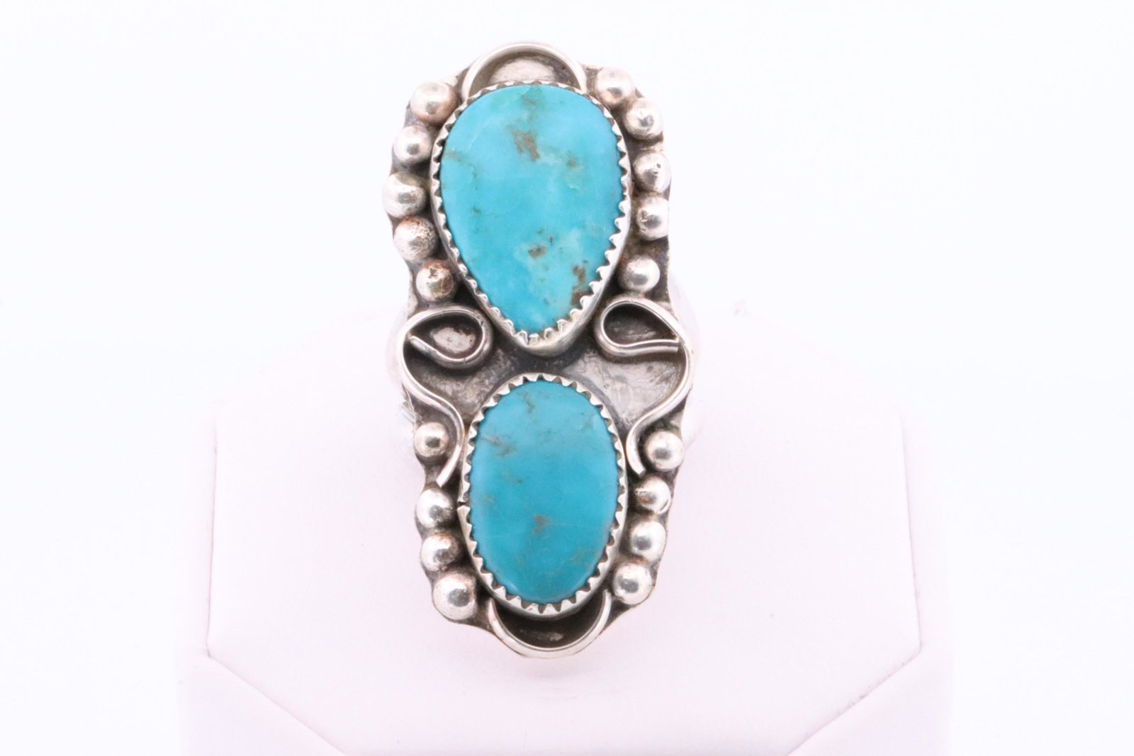 Native American Navajo Handmade Sterling Silver Turquoise Ring By Rena Shelly.: This is a Native American Navajo Handmade Sterling Silver Turquoise Ring By Rena Shelly. Ring size: 8.50. Total weight: 19.8 Grams.