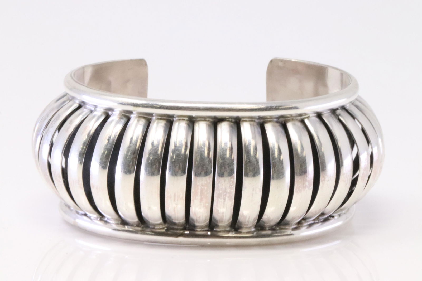 Native America Handmade Navajo Sterling Silver Cuff Bracelet By M.Thomas Jr. (1 of 4)