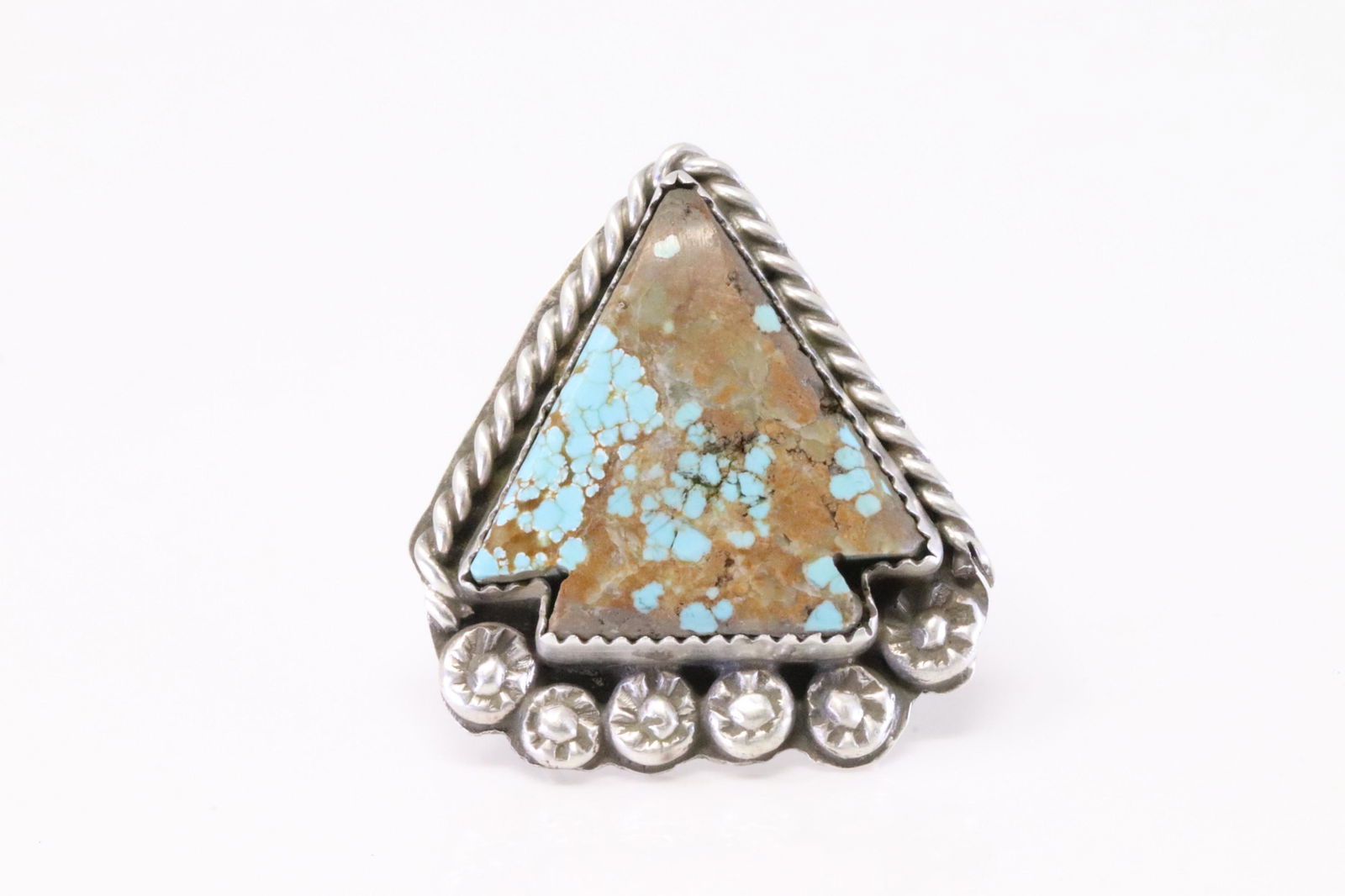 Native America Navajo Handmade Sterling Silver Turquoise Arrow Ring By V.V. (1 of 4)