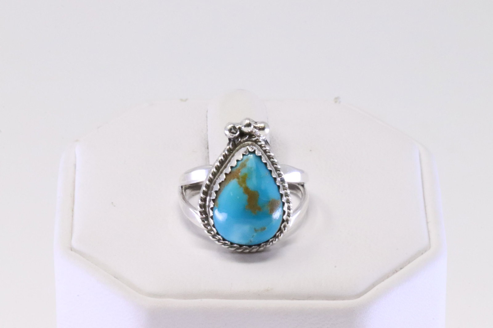 Native America Navajo Handmade Sterling Silver Turquoise Ring By Paige Gordan.: This is a Native America Navajo Handmade Sterling Silver Turquoise Ring By Paige Gordan. Ring size: 5.75.