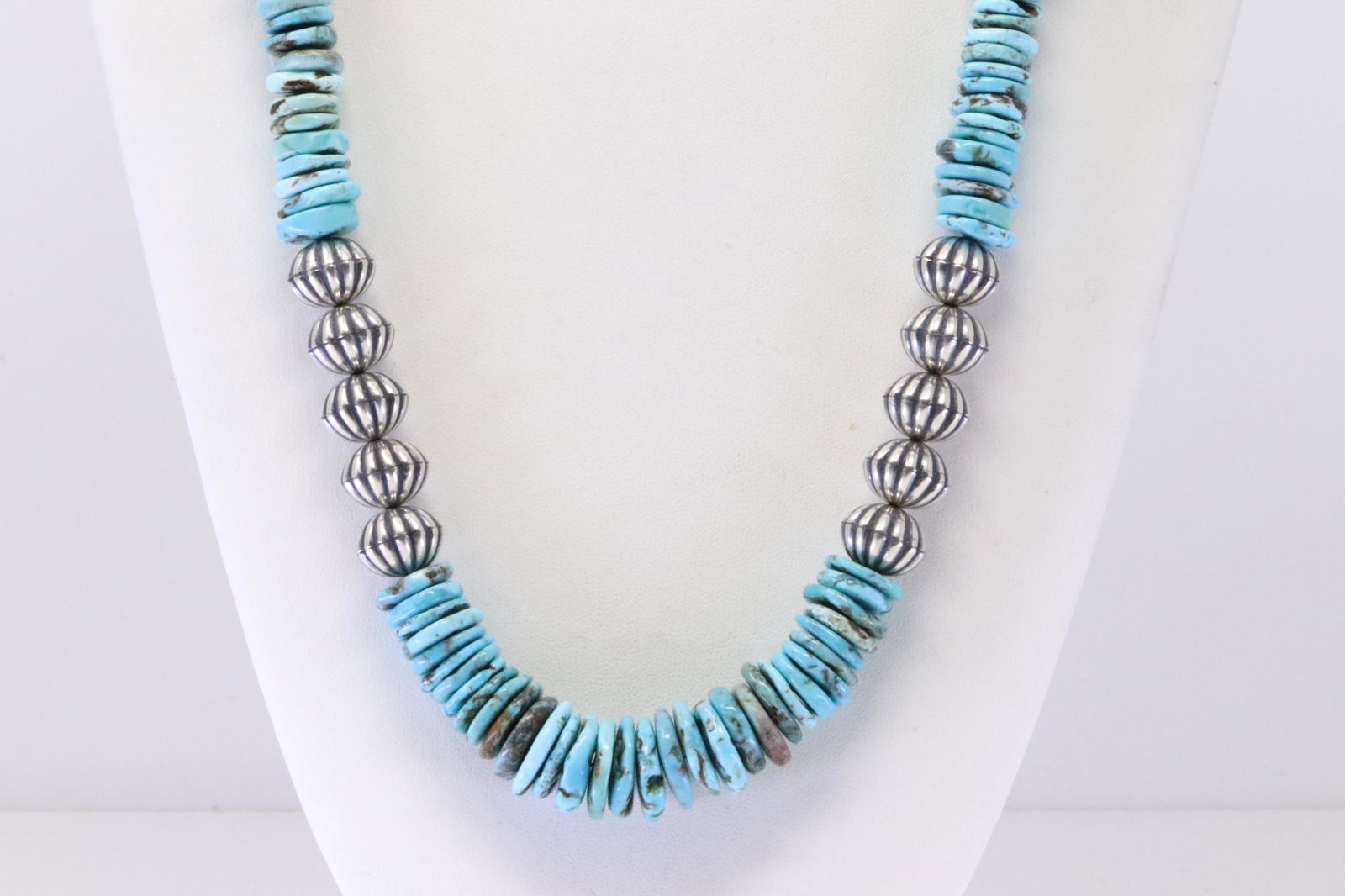 Sterling Silver Turquoise / Beaded Necklace. (1 of 4)