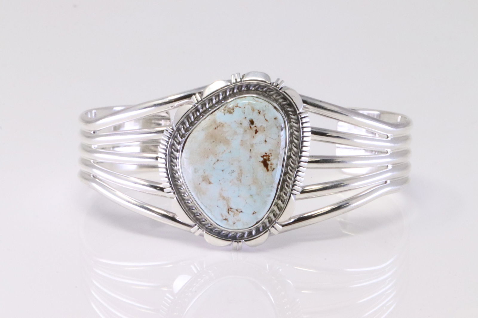 Native America Navajo Sterling Silver Dry Creek Turquoise Bracelet Cuff By L.M.Y. (1 of 4)