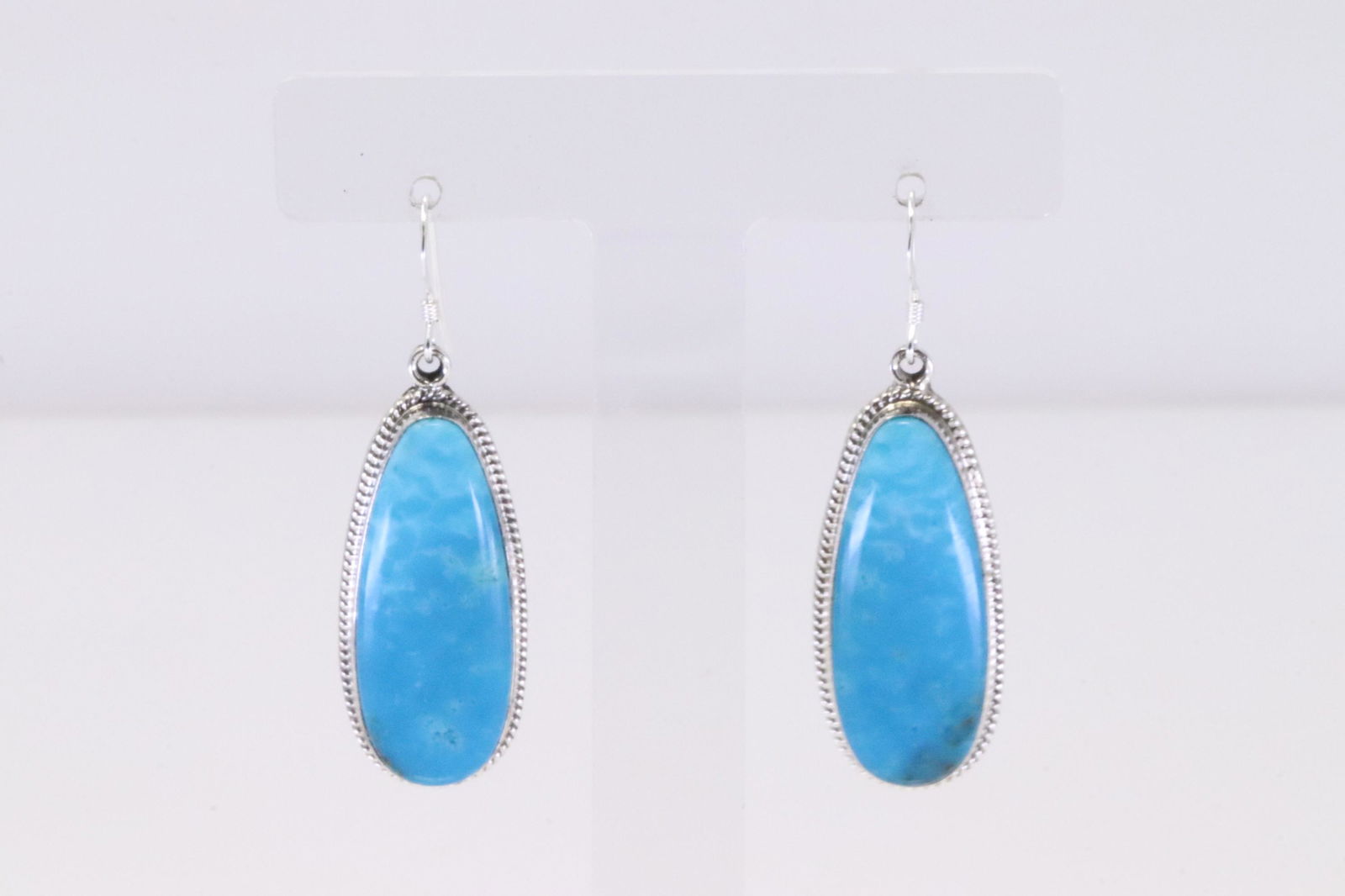 Native America Navajo Sterling Silver Tiurquoise Dangling Earring's By Sharon McCarthy. (1 of 4)