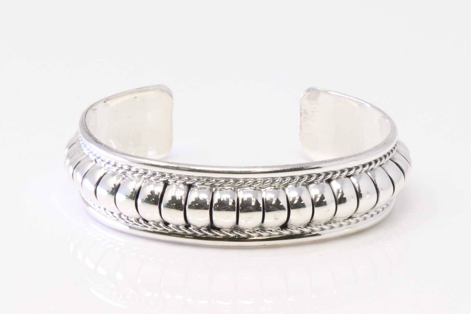 Native America Navajo Sterling Silver Bracelet Cuff By Manuel Johnson.: This is a Native America Navajo Sterling Silver Bracelet Cuff By Manuel Johnson.