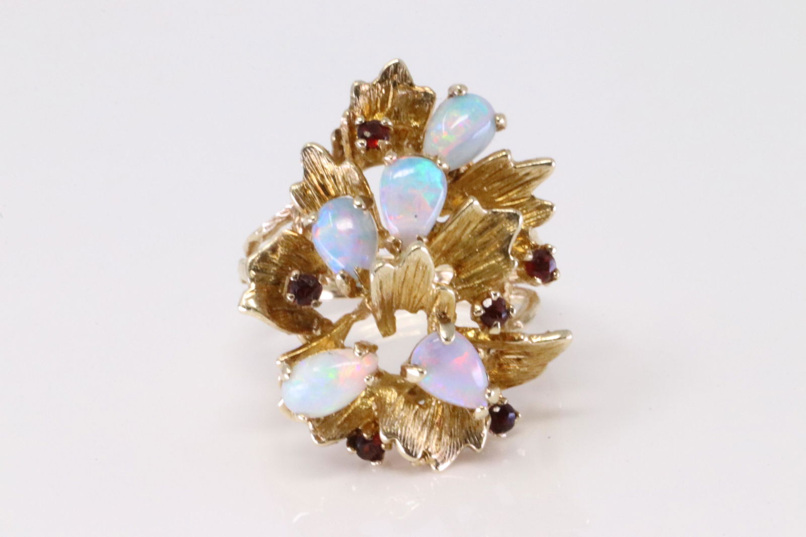 Vintage Opal & Ruby Ring (1 of 4)