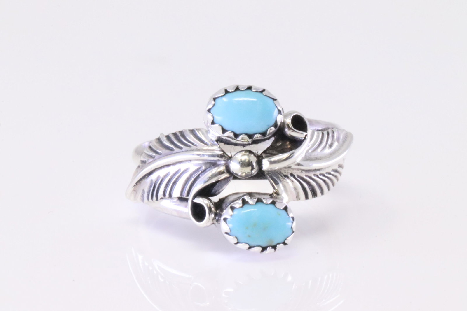 Native America Navajo Sterling Silver Turquoise Ring By Harry B.Yazzie.: This is a Native America Navajo Sterling Silver Turquoise Ring By Harry B.Yazzie. Ring size: 6.00.