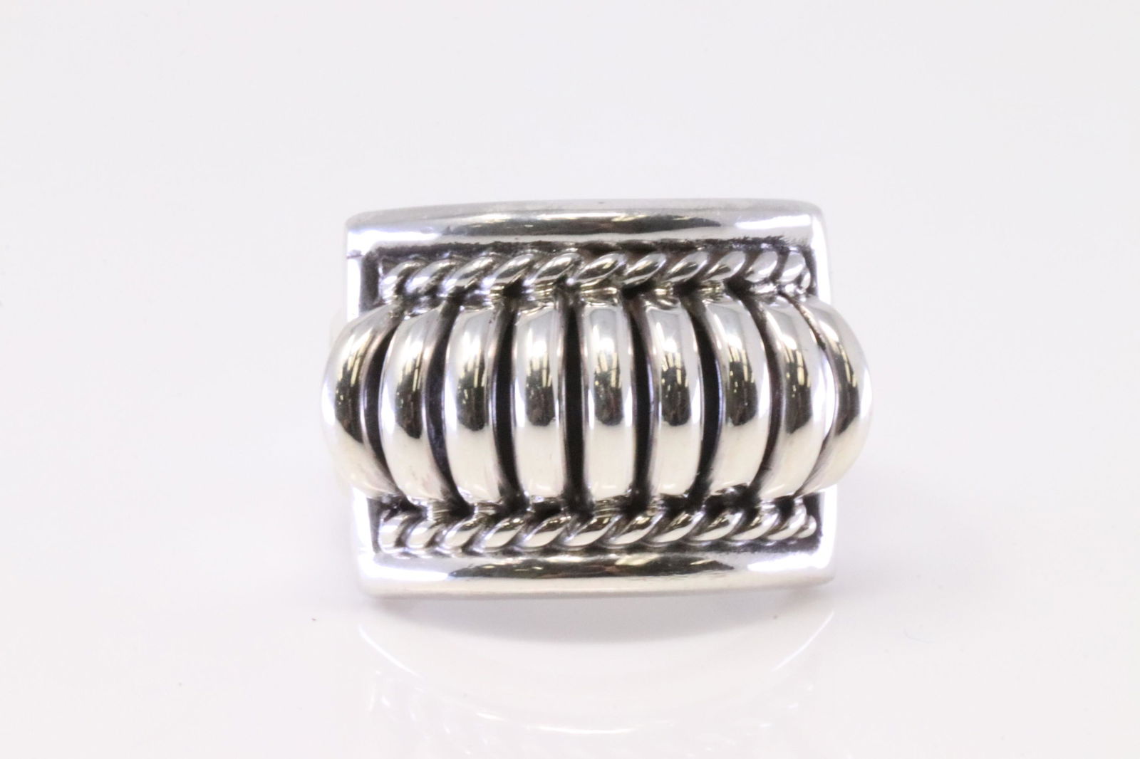 Native America Navajo Sterling Silver Cuff Ring By Thomas Charley. (1 of 4)