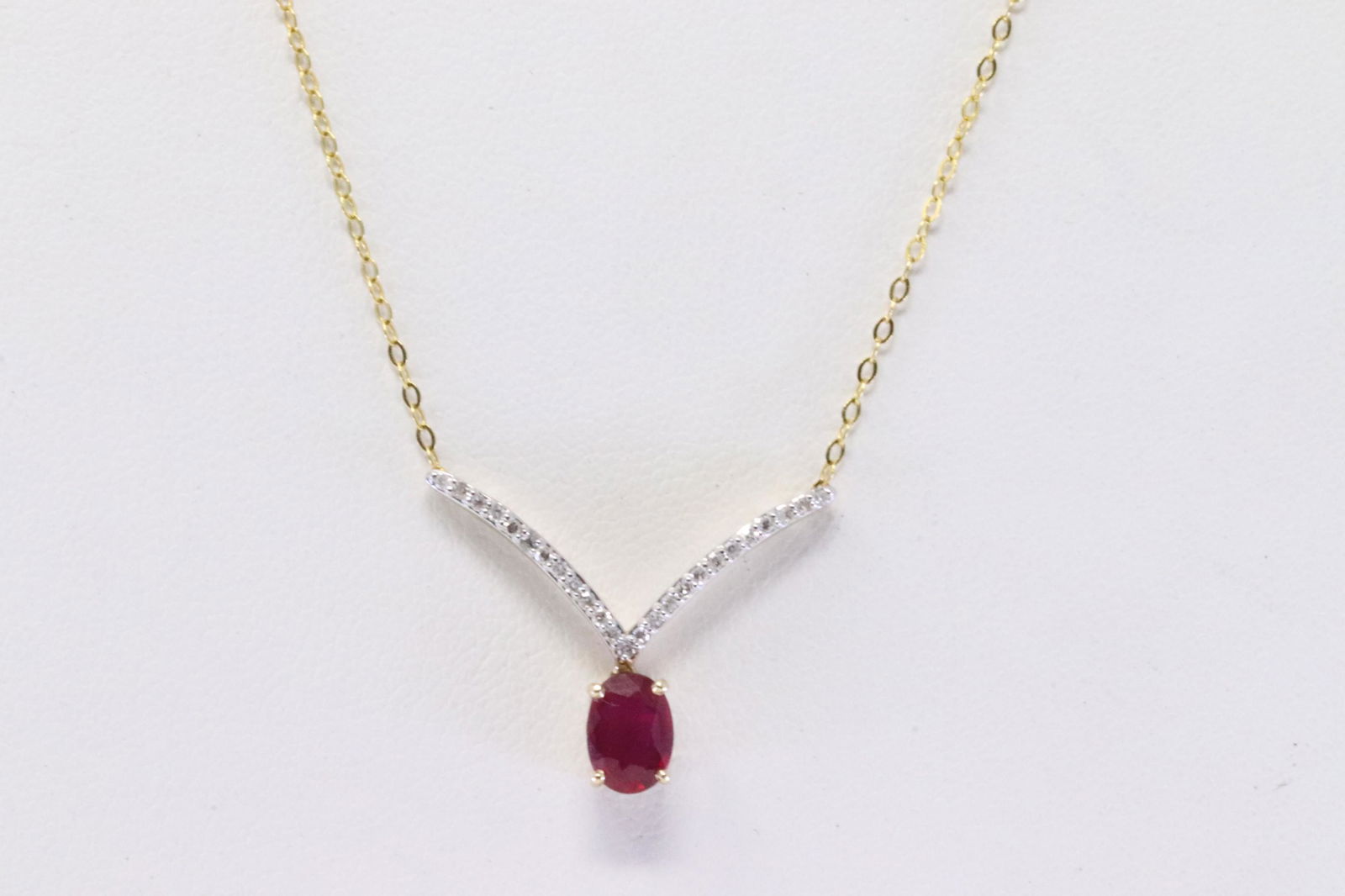Ruby & Diamond Necklace 14Kt. (1 of 4)