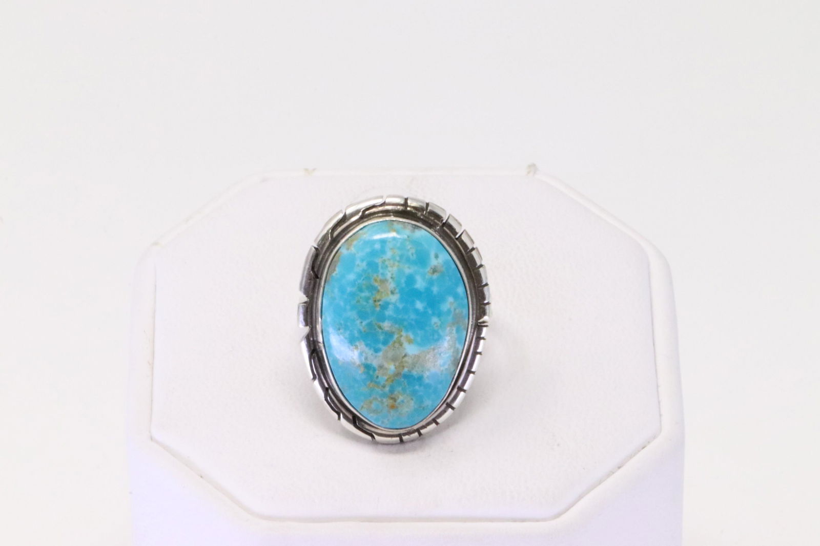 Native America Navajo Sterling Silver Turquoise Ring By P.Skeets. (1 of 4)