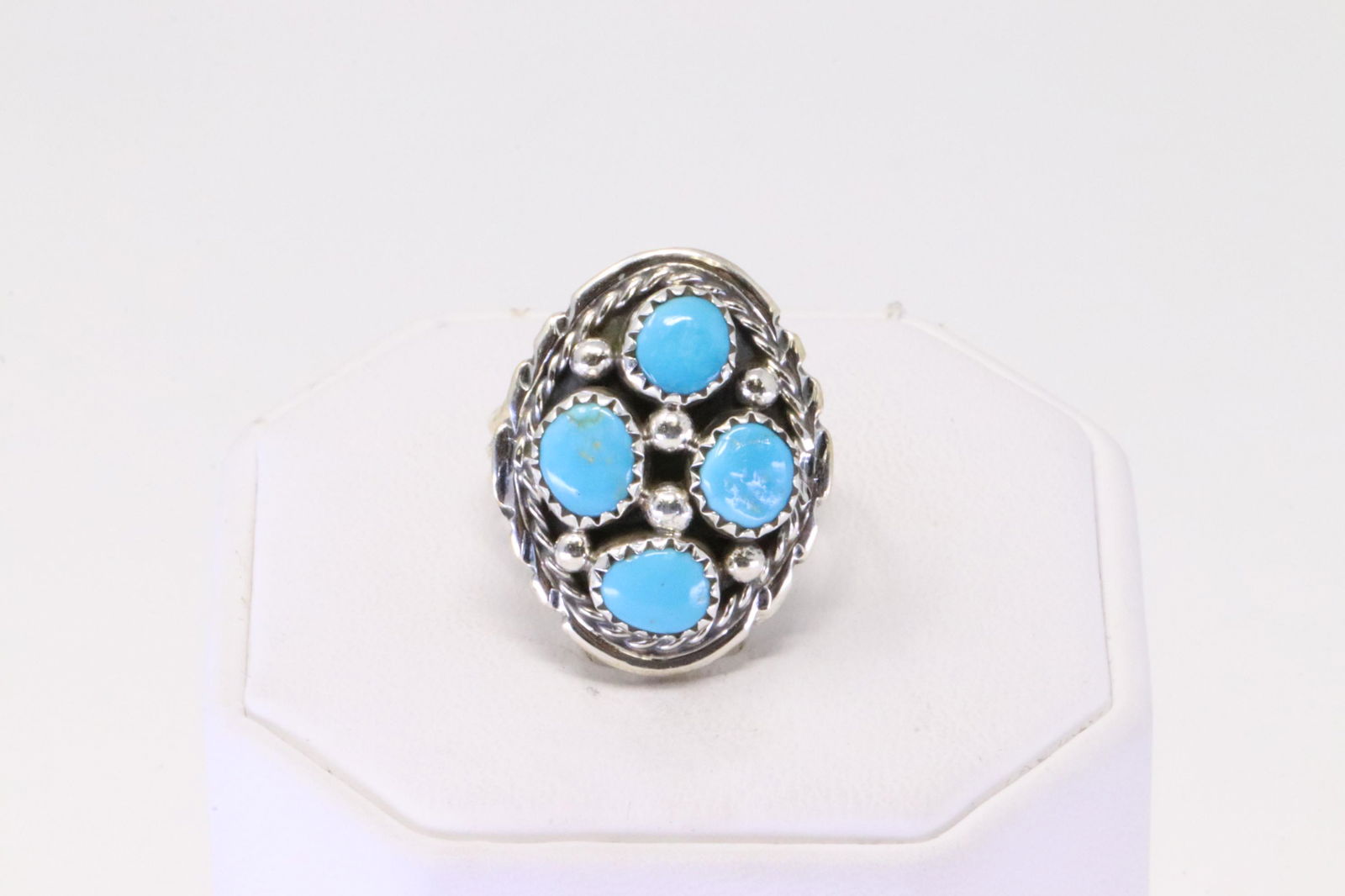 Native America Navajo Sterling Silver Turquoise Ring By M.Chee. (1 of 4)