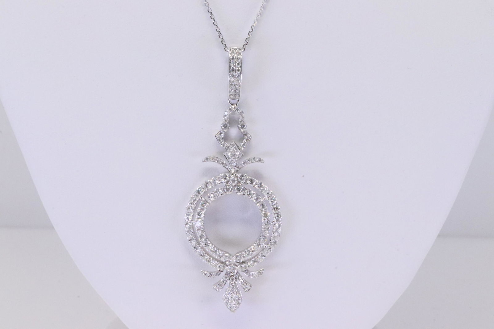 14KT Diamond Pendant Art Deco Design (1 of 4)
