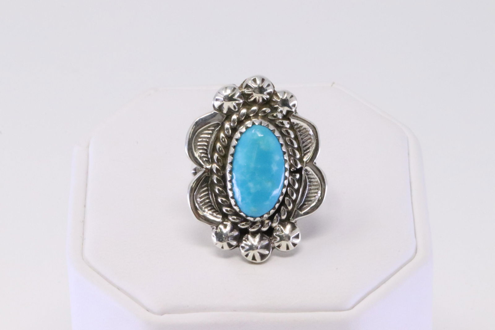 Native America Navajo Sterling Silver Turquoise Ring By M. (1 of 4)