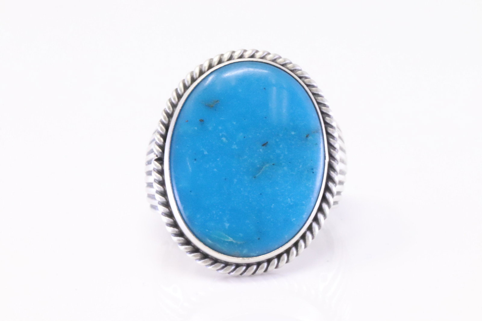 Native America Navajo Sterling Silver Turquoise Ring By Samuel Yellowhair.: This is a Native America Navajo Sterling Silver Turquoise Ring By Samuel Yellowhair. Ring size: 8.25.