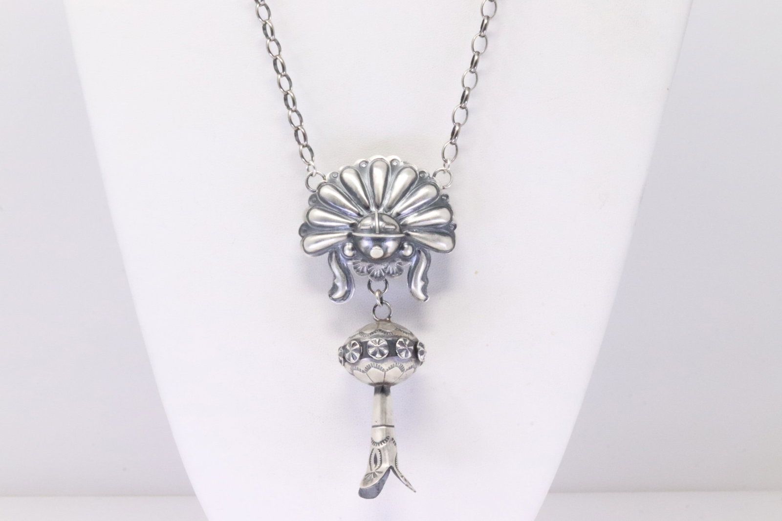 Native America Navajo Sterling Silver Sunface / Blossom Necklace By T.Yazzie. (1 of 4)