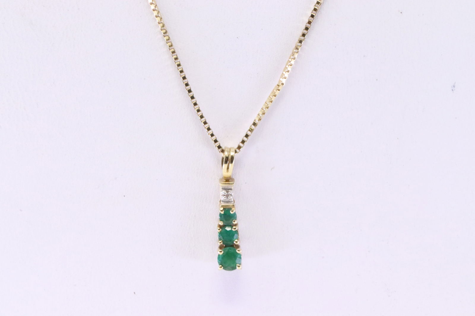 Emerald  & Diamond Pendant & Necklace 14Kt. (1 of 4)