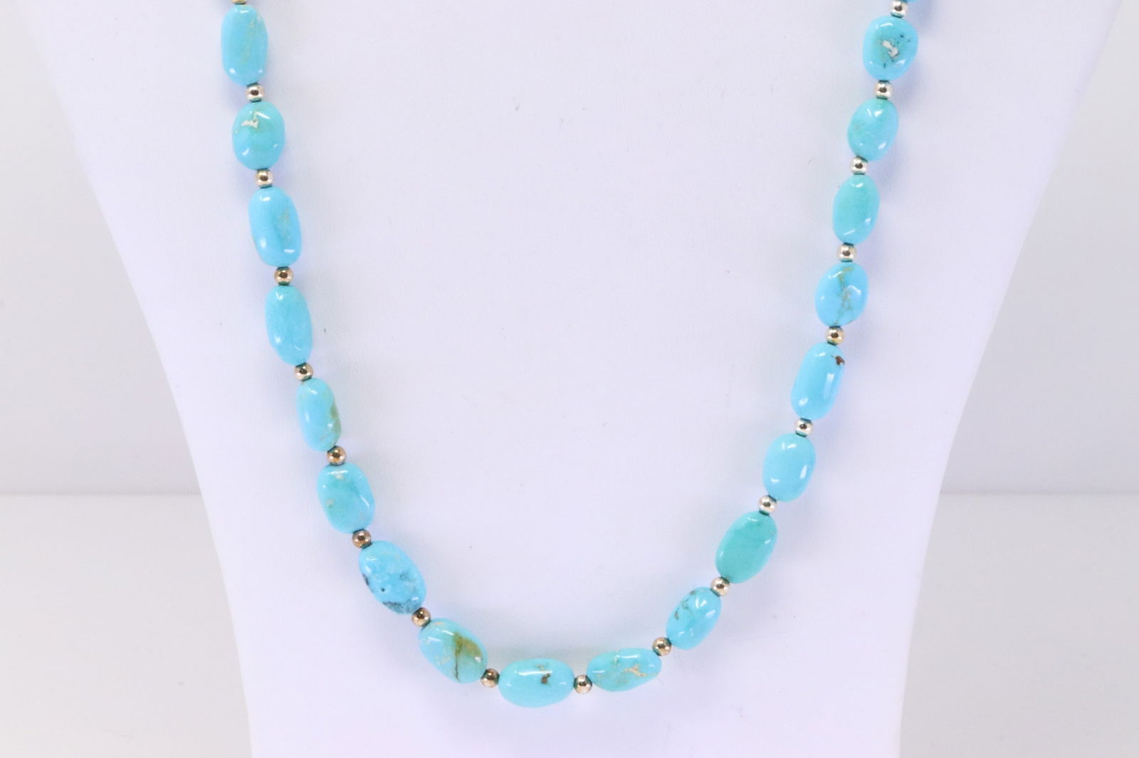 Sterling Silver Turquoise / Bead Necklace. (1 of 4)
