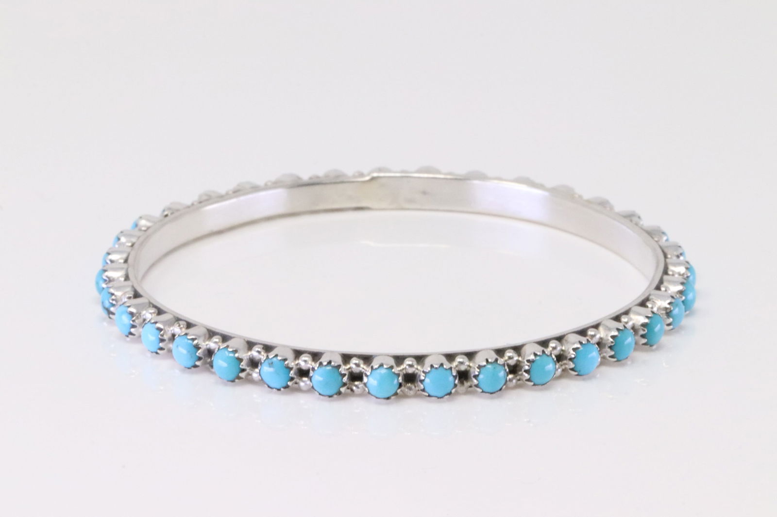 Native America Navajo Sterling Silver Turquoise Bracelet Bangle By Gaynell Parker. (1 of 4)