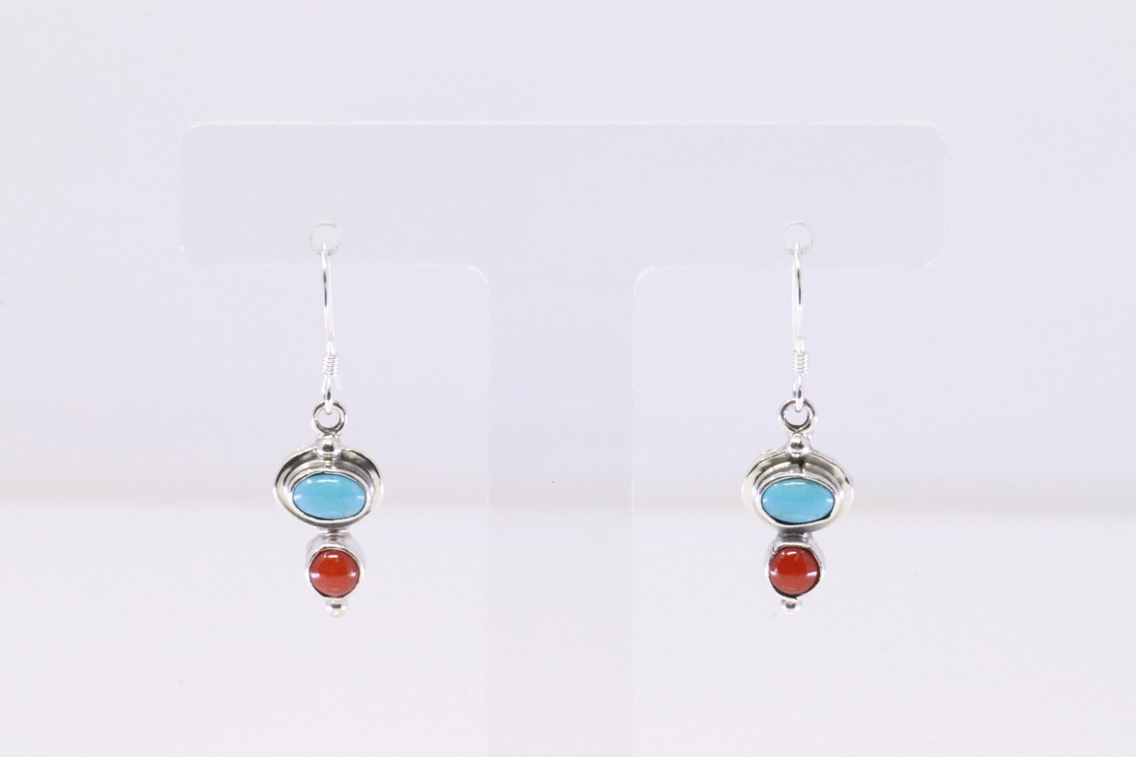 Native America Navajo Sterling Silver Coral & Turquoise Gary Shorty.: This is a Native America Navajo Sterling Silver Coral & Turquoise Gary Shorty.