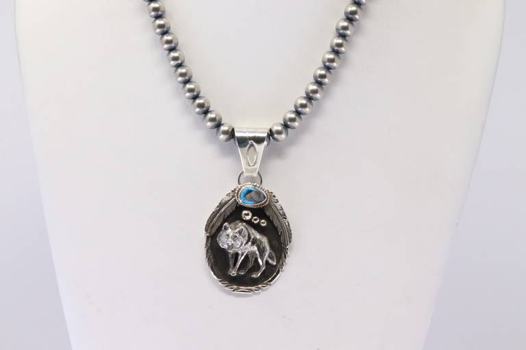 Mike Spencer Vintage Native American Navajo Midnight Lapis Sterling Silver Necklace Mike Spencer Vintage Native American Navajo Midnight Lapis Sterling Silver Necklace