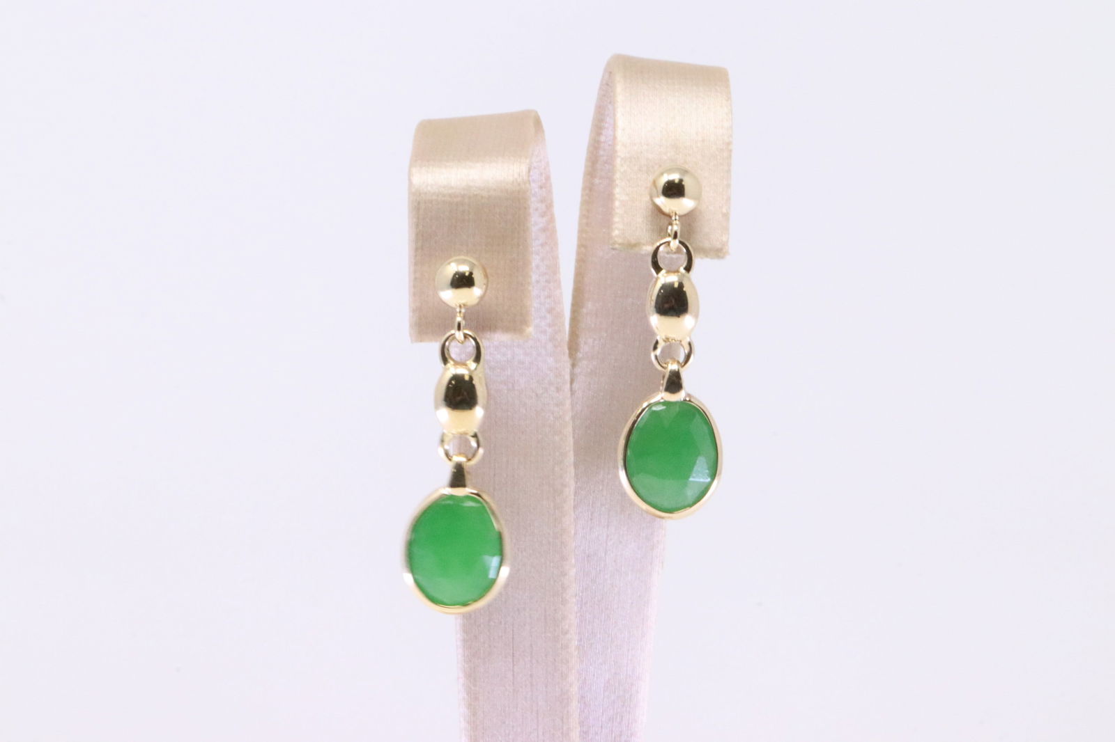Jade Gemstone Post / Dangling Earring 14Kt. (1 of 4)