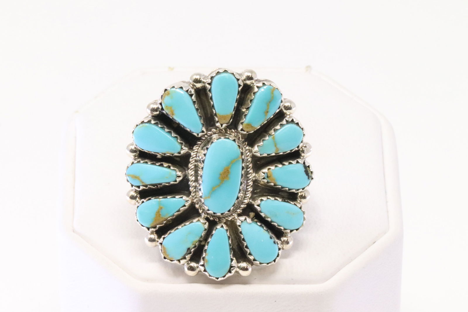 Native America Zuni Sterling Silver Turquoise Ring By A.W. (1 of 4)